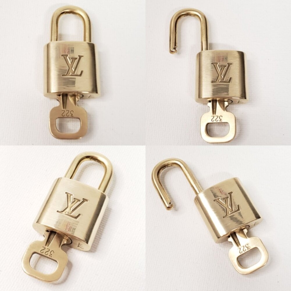 100% Authentic Louis Vuitton Authentic Gold Padlock Shiny Excellent 112825